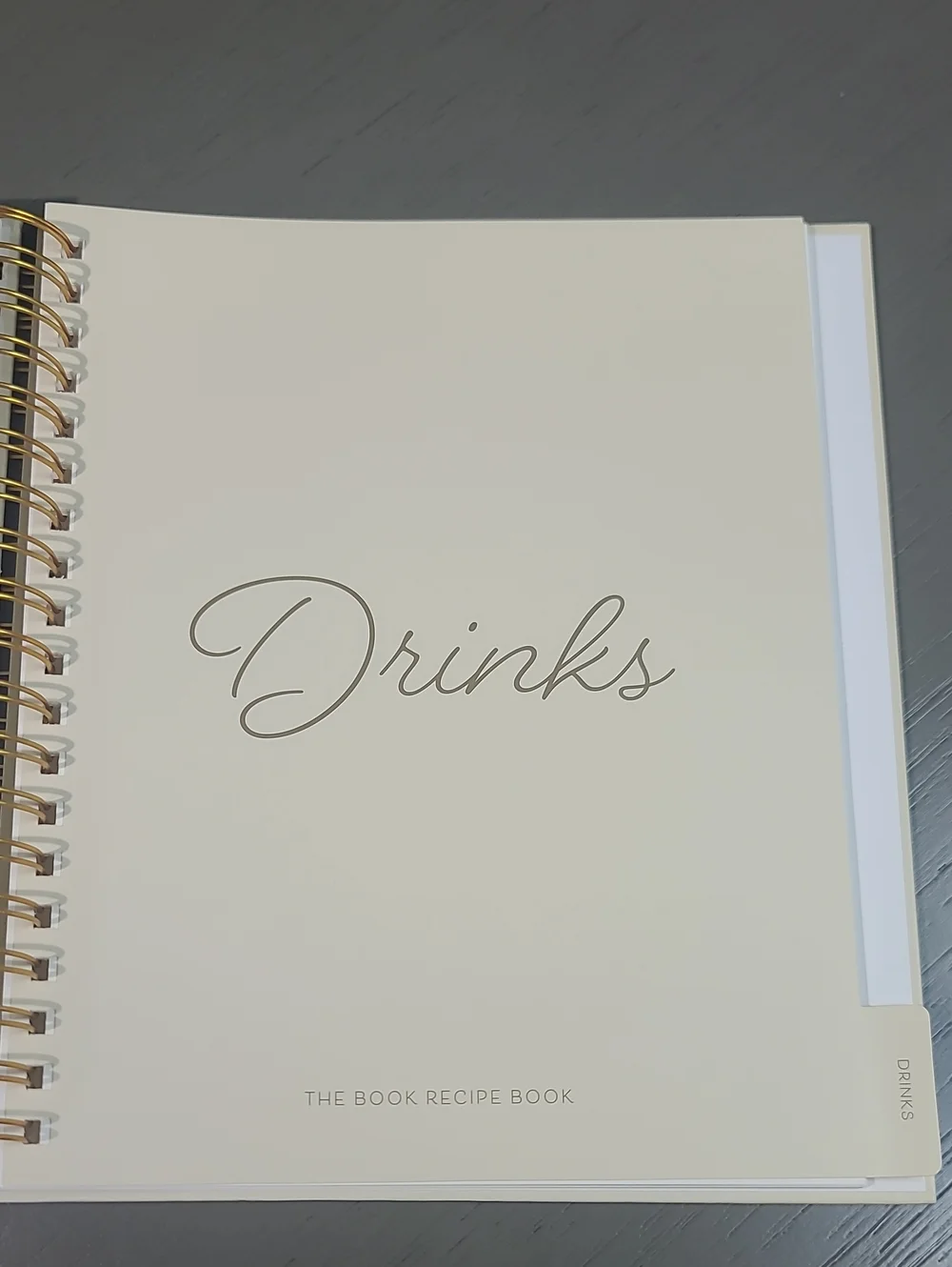 Recipe Book Journal with Gold Spiral -